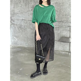 Hollow Mesh Stitching Skirt - WOMONA.COM