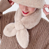 Rabbit Fur Scarf Plush Fur Collar - WOMONA.COM