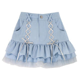 Hot Girl Waist Denim Skirt - WOMONA.COM