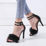 One Word Buckle Sandals - WOMONA.COM