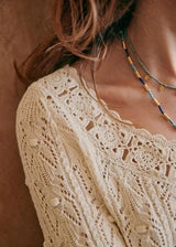both sides can wear crochet knit top - WOMONA.COM