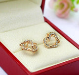 Rose Gold Color Stud Earrings - WOMONA.COM