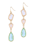 gemstone crystal drop ladies earrings - WOMONA.COM