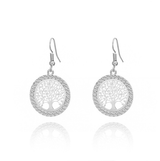 round hollow diamond earrings - WOMONA.COM
