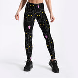 Black cat print leggings - WOMONA.COM