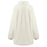 White Winter Floral Jacket - WOMONA.COM