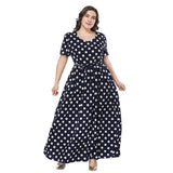 Plus size women's polka dot dress - WOMONA.COM