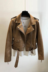 Leather Jacket Spring And Autumn - WOMONA.COM