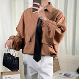 Send tie striped men casual shirt - WOMONA.COM