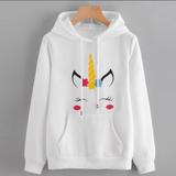 Printed hooded loose sweatshirt - WOMONA.COM