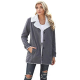 Solid Color Plus Velvet Coat - WOMONA.COM