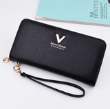 Leather Wallets Women Purses Zipper Long - WOMONA.COM