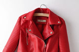 Irregular cuff leather jacket - WOMONA.COM