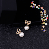 Bow Pearl Earrings - WOMONA.COM