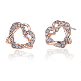 Rose Gold Color Stud Earrings - WOMONA.COM