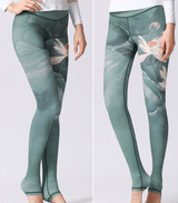 high waist print foot pants - WOMONA.COM