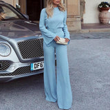 Women's solid color jumpsuit - WOMONA.COM