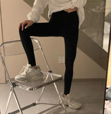 Cross-waist Shark Skin Leggings - WOMONA.COM