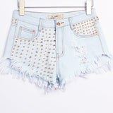 Denim high waist shorts - WOMONA.COM