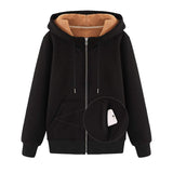 Hooded Zipper Sweater - WOMONA.COM