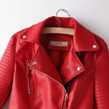 Irregular cuff leather jacket - WOMONA.COM