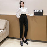 Nine-point Cigarette Harem Trousers - WOMONA.COM