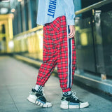 Plaid casual pants - WOMONA.COM