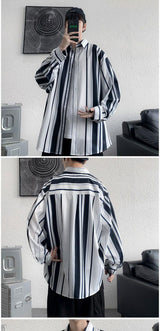 Retro Striped Shirt For Men - WOMONA.COM