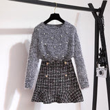 Two-piece Beaded Sweater - WOMONA.COM