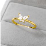 Gold-plated Butterfly Zircon Ring - WOMONA.COM