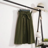 Literary A-line Over-the-Knee Skirt - WOMONA.COM