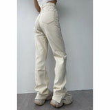 High-waisted Mopping Jeans - WOMONA.COM
