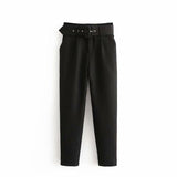 Fashionable Long Pants With Belt - WOMONA.COM