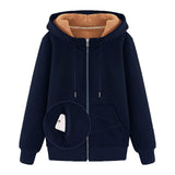 Hooded Zipper Sweater - WOMONA.COM