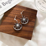 Sun and Moon Crystal Earrings - WOMONA.COM