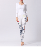 high waist print foot pants - WOMONA.COM