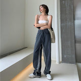 Denim Loose Wide-leg Pants - WOMONA.COM