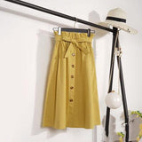 Literary A-line Over-the-Knee Skirt - WOMONA.COM