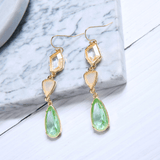 gemstone crystal drop ladies earrings - WOMONA.COM