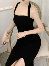 Strap Split Summer Dress - WOMONA.COM