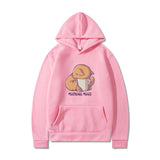 Printed Hooded Plus Fleece Sweater - WOMONA.COM