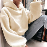 Furry Hooded Loose Coat - WOMONA.COM
