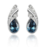 Crystal element earrings - WOMONA.COM