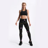 Black cat print leggings - WOMONA.COM