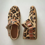 Leopard Buckle Casual Boots - WOMONA.COM