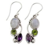 Color zircon earrings - WOMONA.COM