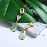 gemstone crystal drop ladies earrings - WOMONA.COM
