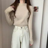 Half High Neck Bottoming Sweater - WOMONA.COM