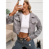 Casual Short Pocket Clip Buttoned Cardigan - WOMONA.COM