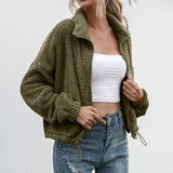 leather bracelet lapel sweater - WOMONA.COM